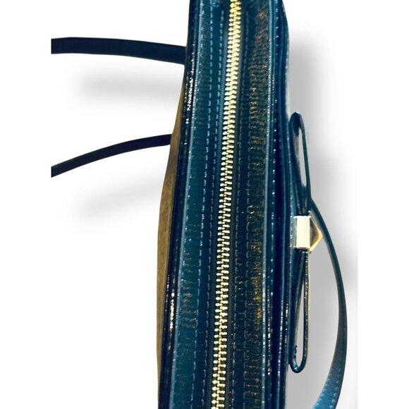 KATE SPADE NEW YORK Beacon Court Jeanne Satchel Bag Gray Patent Leather - Picture 11 of 14